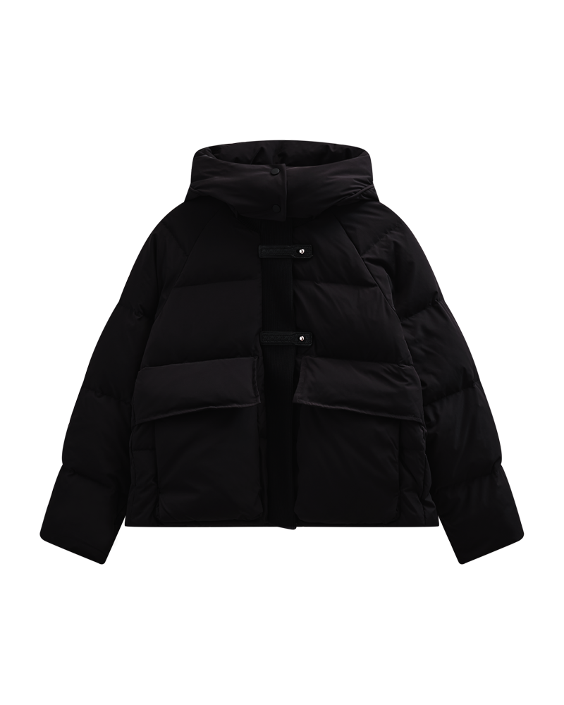 CMCICCO - DOWN JACKET WITH HOOD IN BLACK