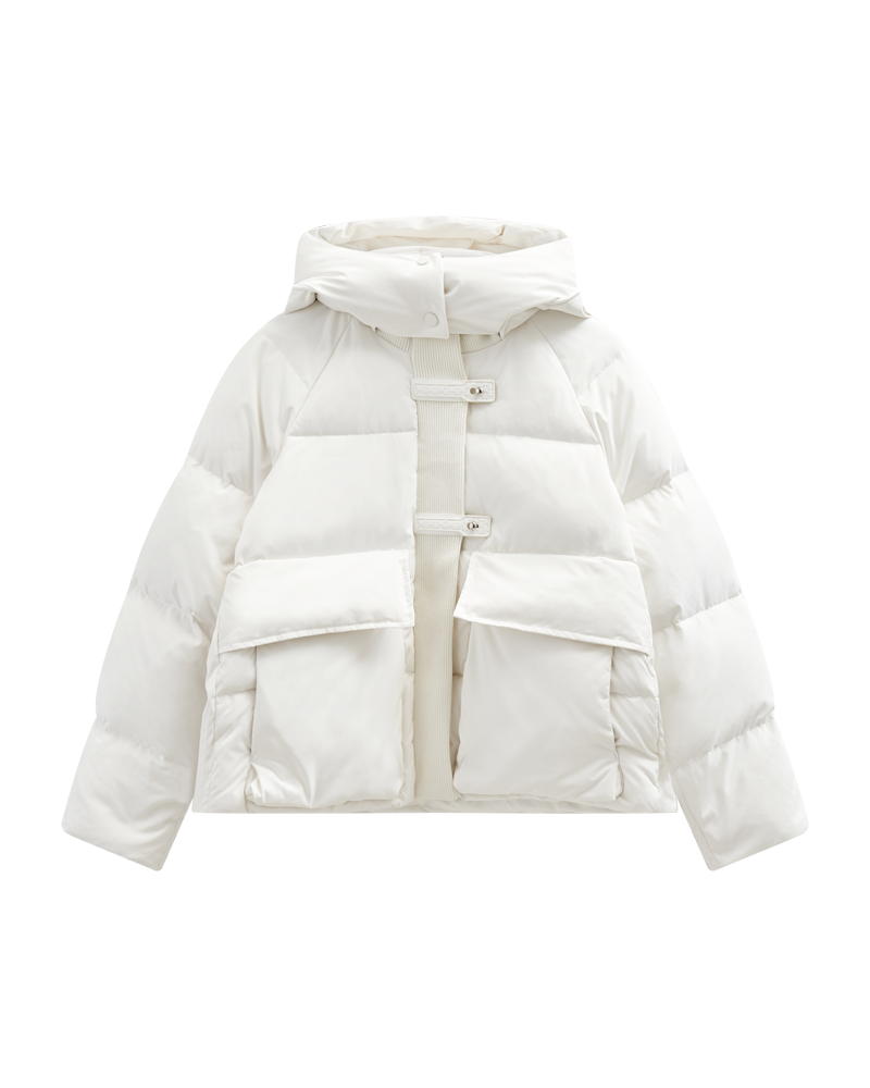 CMCICCO - DOWN JACKET WITH HOOD IN OFF-WHITE