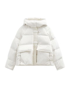 CMCICCO - DOWN JACKET WITH HOOD IN OFF-WHITE