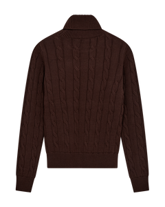 CMKOTOM - Cable Knit -pullover met geborduurd logo -detail in bruin