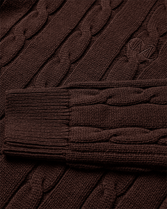 CMKOTOM - Cable Knit -pullover met geborduurd logo -detail in bruin