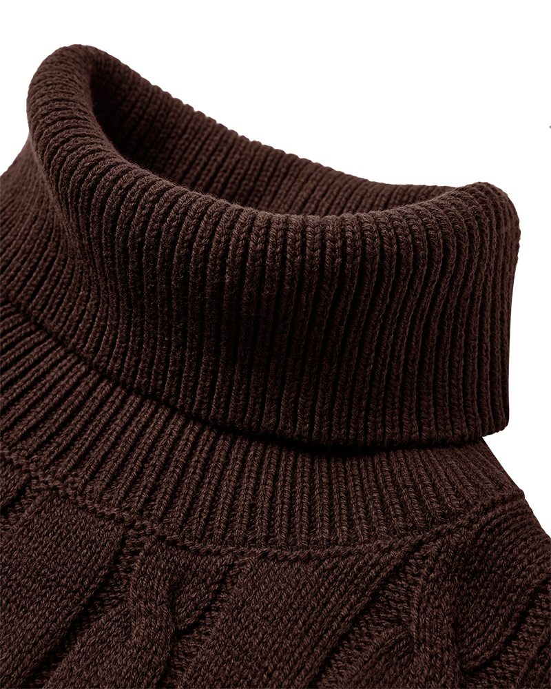 CMKOTOM - Cable Knit -pullover met geborduurd logo -detail in bruin