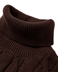 CMKOTOM - Cable Knit -pullover met geborduurd logo -detail in bruin
