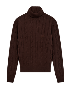 CMKOTOM - Cable Knit -pullover met geborduurd logo -detail in bruin