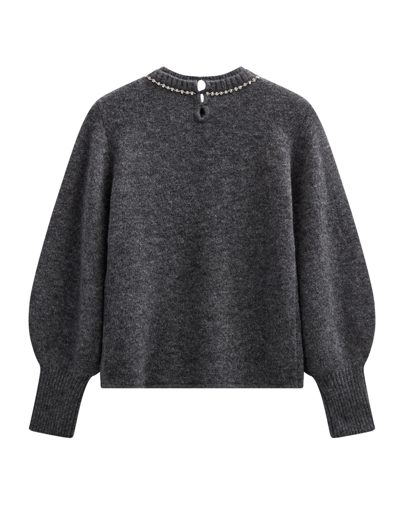 Cmibra - pullover met ballonhuls in grijs