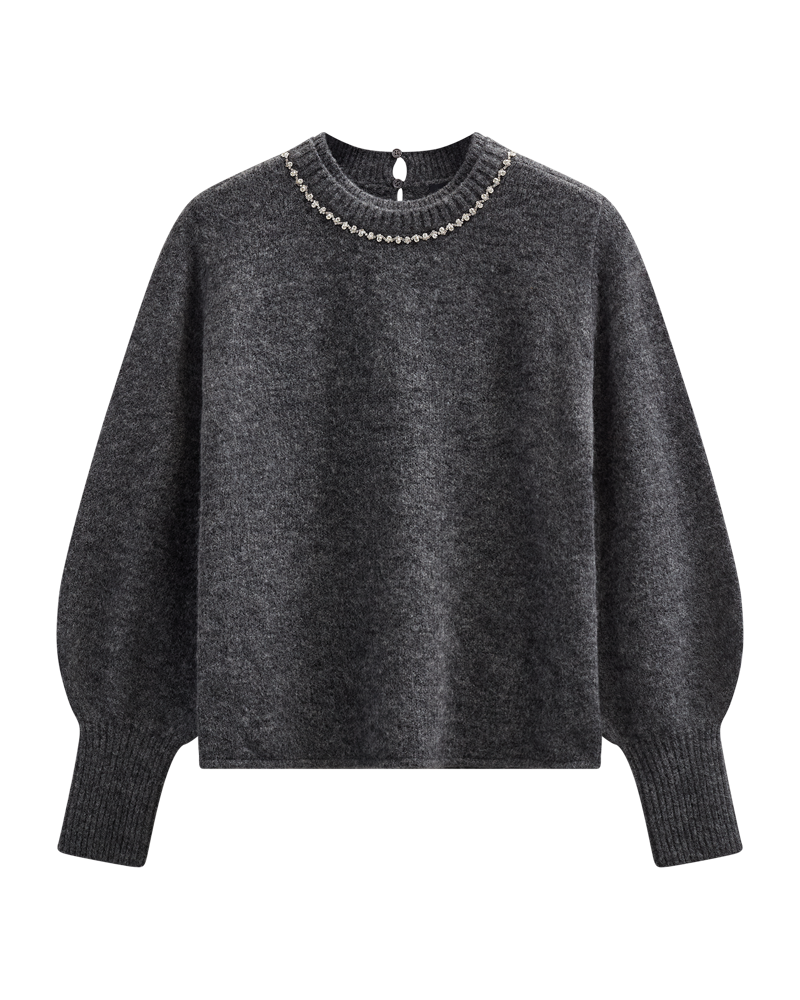 Cmibra - pullover met ballonhuls in grijs
