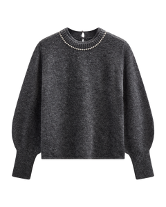 Cmibra - pullover met ballonhuls in grijs