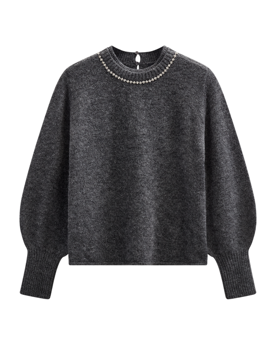 CMIBRA - PULLOVER WITH BALLOON SLEEVE IN GREY