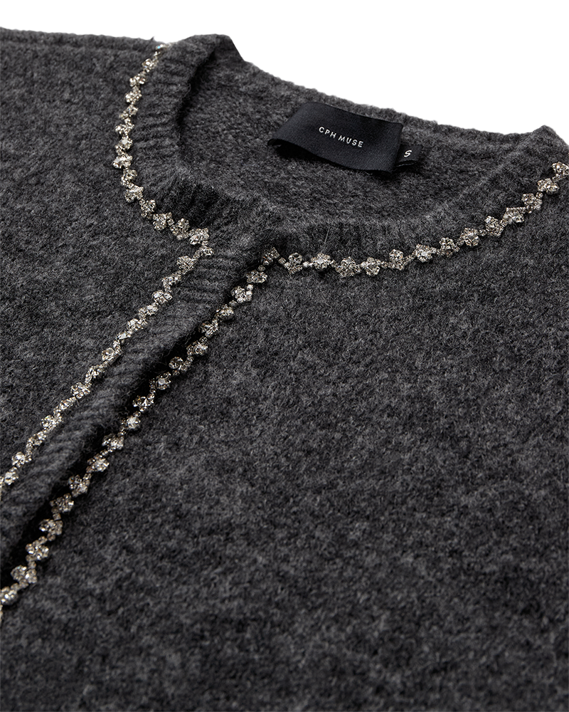 CMIBRA - Cardigan met strass in grijs