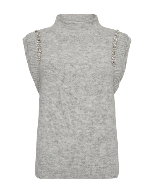 Cmibra - gebreide vest met hoge nek in grijs