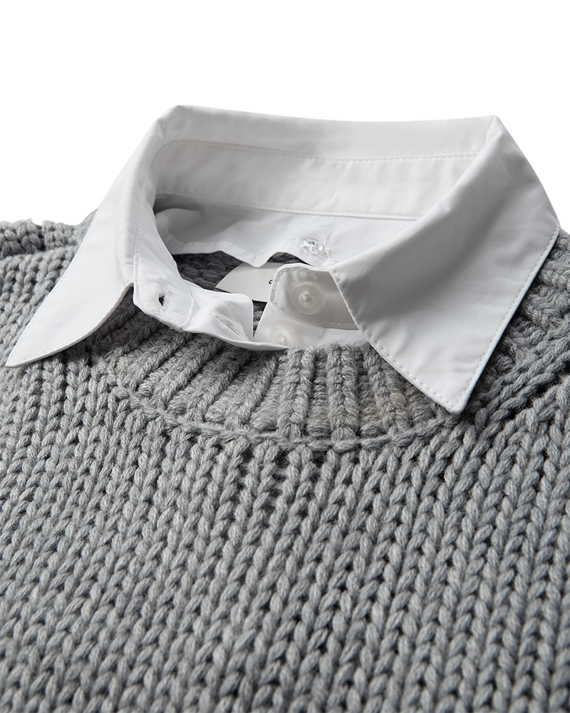 Cmyasmin - dikke gebreide pullover in grijs