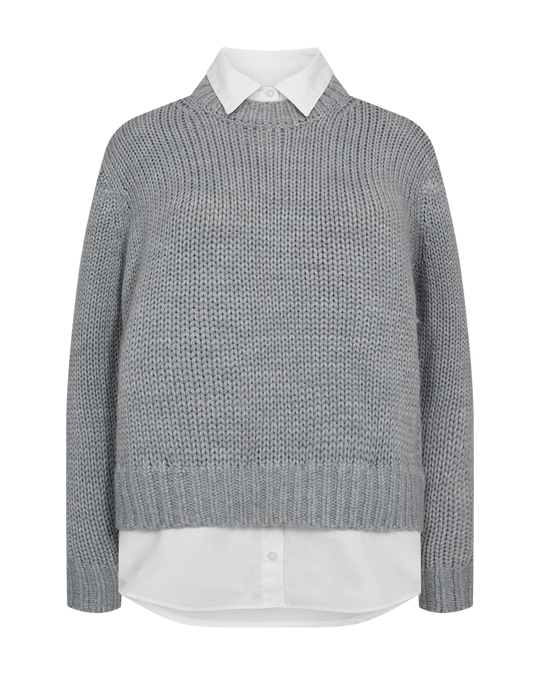 Cmyasmin - dikke gebreide pullover in grijs