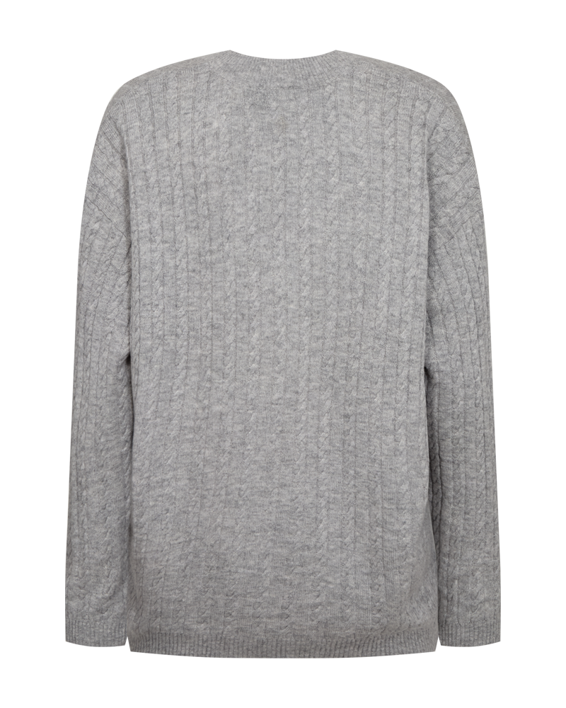 CMCASHA - Cable Knit -pullover met geborduurd logo -detail in grijs