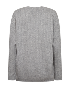 CMCASHA - Cable Knit -pullover met geborduurd logo -detail in grijs