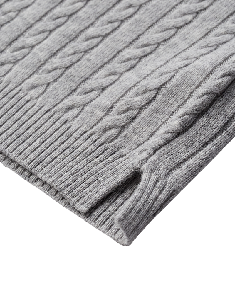 CMCASHA - Cable Knit -pullover met geborduurd logo -detail in grijs