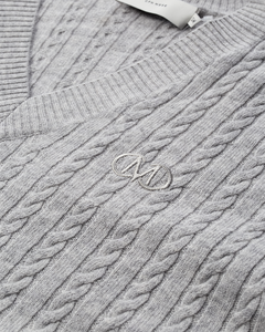 CMCASHA - Cable Knit -pullover met geborduurd logo -detail in grijs