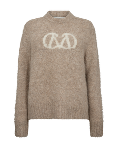 Cmkate - gebreide pullover met logo -details in beige