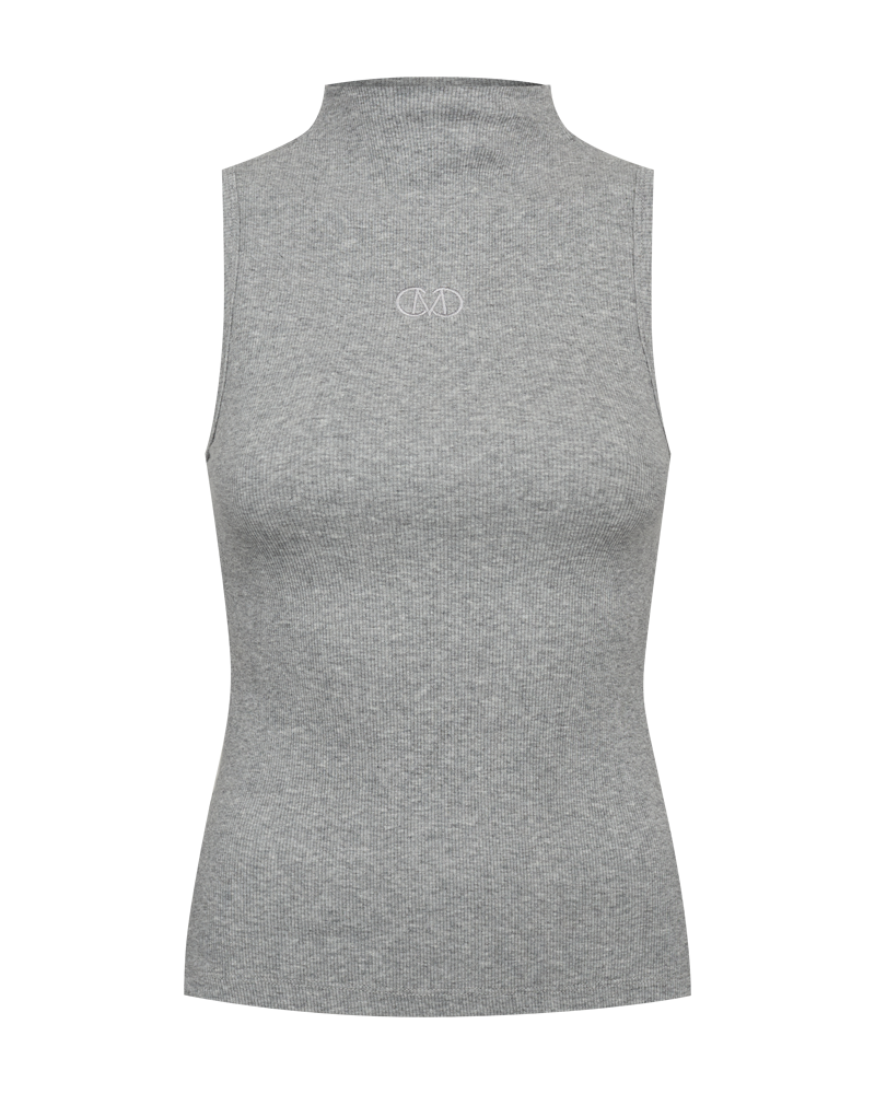 CMSIV - TOP WITH EMBROIDERED LOGO DETAIL IN GREY