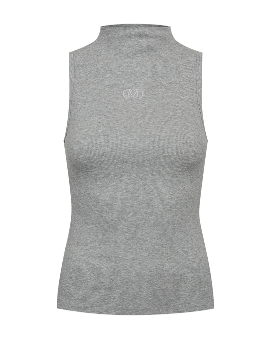 CMSIV - TOP WITH EMBROIDERED LOGO DETAIL IN GREY