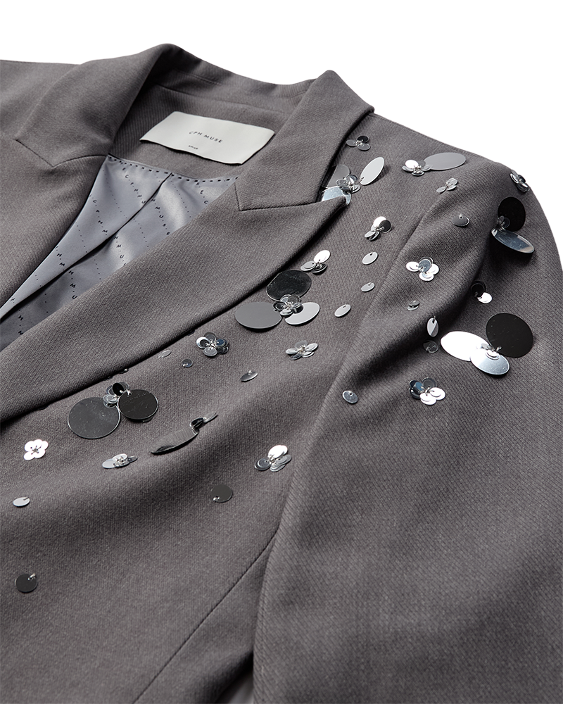 CMTailor - Blazer met pailletten en kralen in grijs