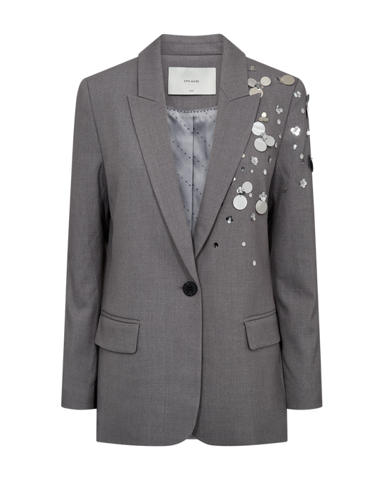 CMTAILOR - BLAZER WITH SEQUINS AND BEADS IN GREY