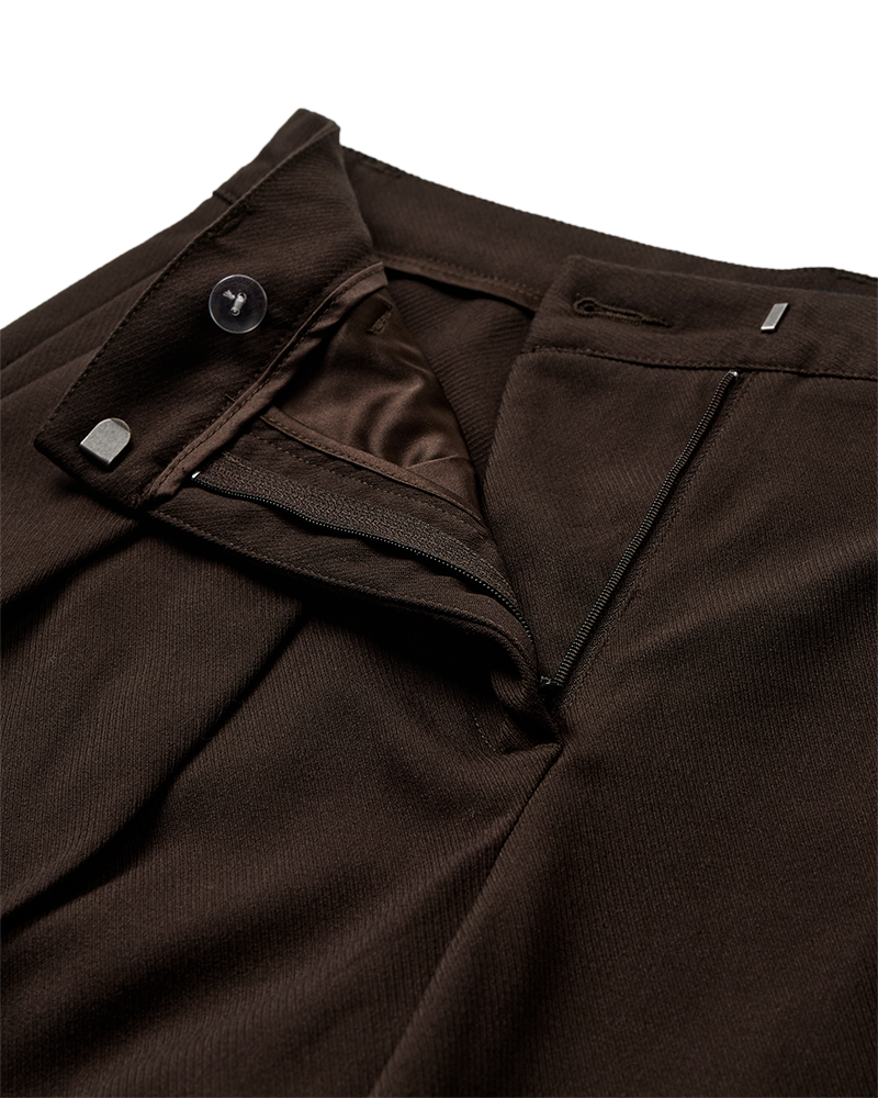 CMTAILOR - HIGH-WAISTED PANTS IN BROWN
