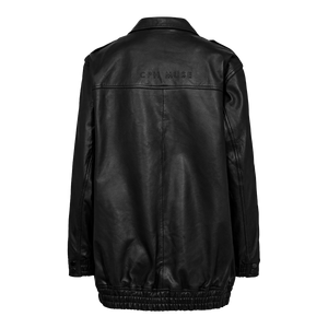 CMROYAL - OVERSIZED LEATHER JACKET IN BLACK