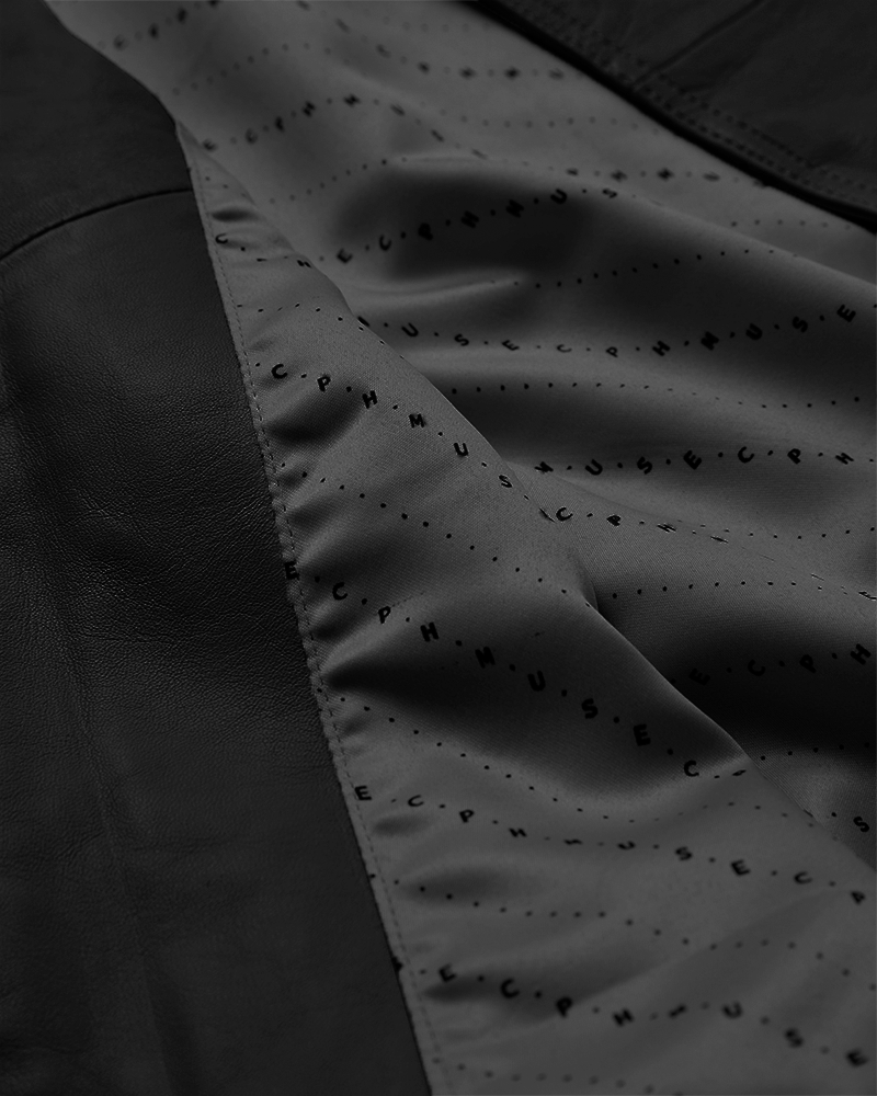 CMROYAL - OVERSIZED LEATHER JACKET IN BLACK