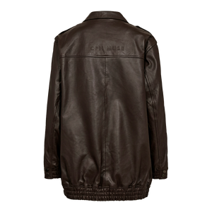 CMROYAL - OVERSIZED LEATHER JACKET IN BROWN