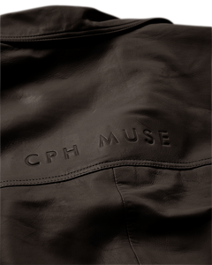 CMROYAL - OVERSIZED LEATHER JACKET IN BROWN