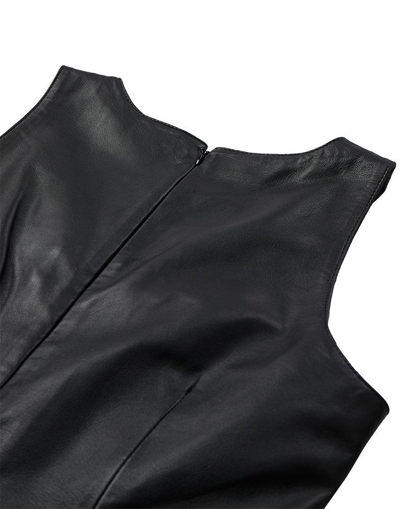 CMBARON - LEATHER DRESS IN BLACK