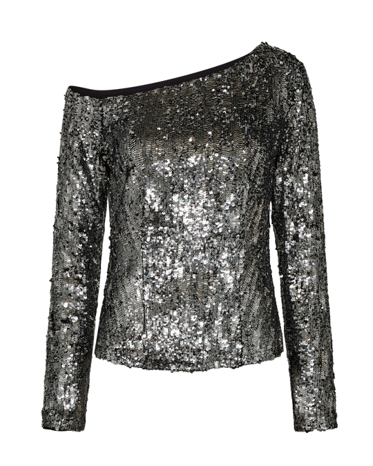 CMSEQUINCE - BLOUSE WITH SEQUINS IN GREY