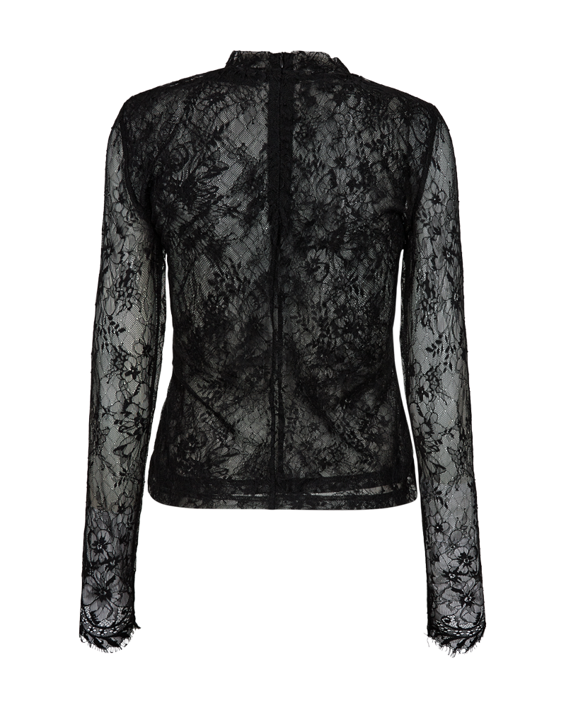Cmlea - blouse met kant in zwart