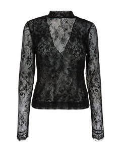 Cmlea - blouse met kant in zwart