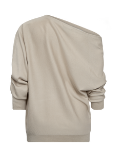 Cmveran - Off -shoulder pullover in beige