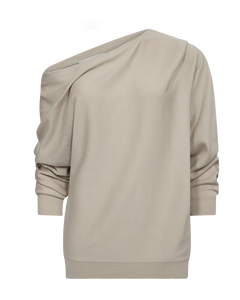 Cmveran - Off -shoulder pullover in beige
