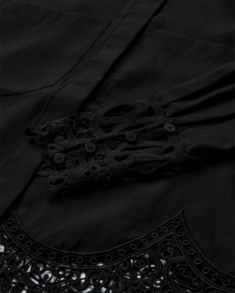 Cmmolly - shirt met kanten trim in zwart