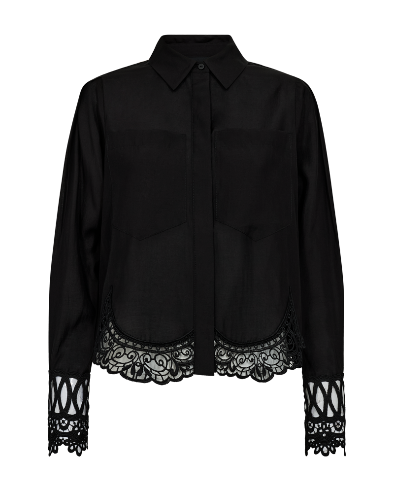 Cmmolly - shirt met kanten trim in zwart
