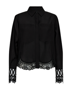 Cmmolly - shirt met kanten trim in zwart