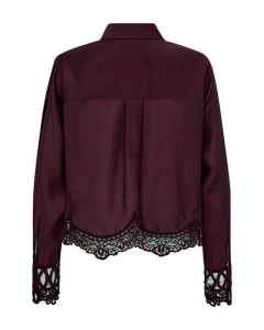 Cmmolly - shirt met kant in rood