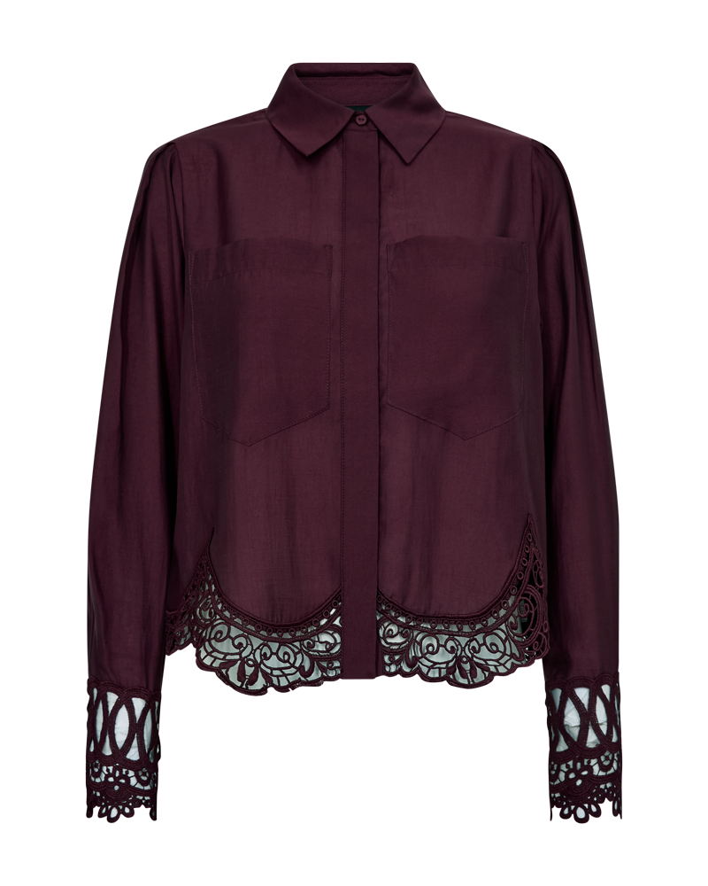 Cmmolly - shirt met kant in rood