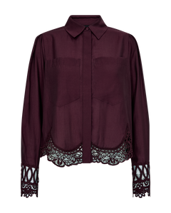 Cmmolly - shirt met kant in rood