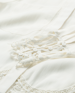 Cmmolly - shirt met kanten randen in off -wit