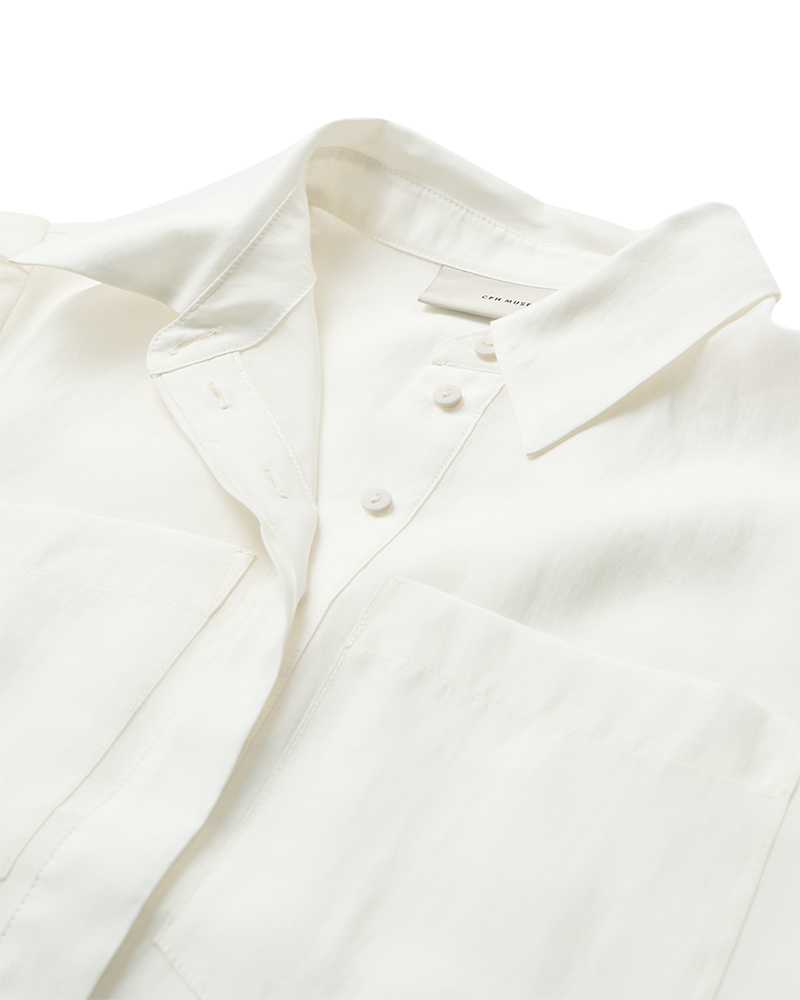 Cmmolly - shirt met kanten randen in off -wit