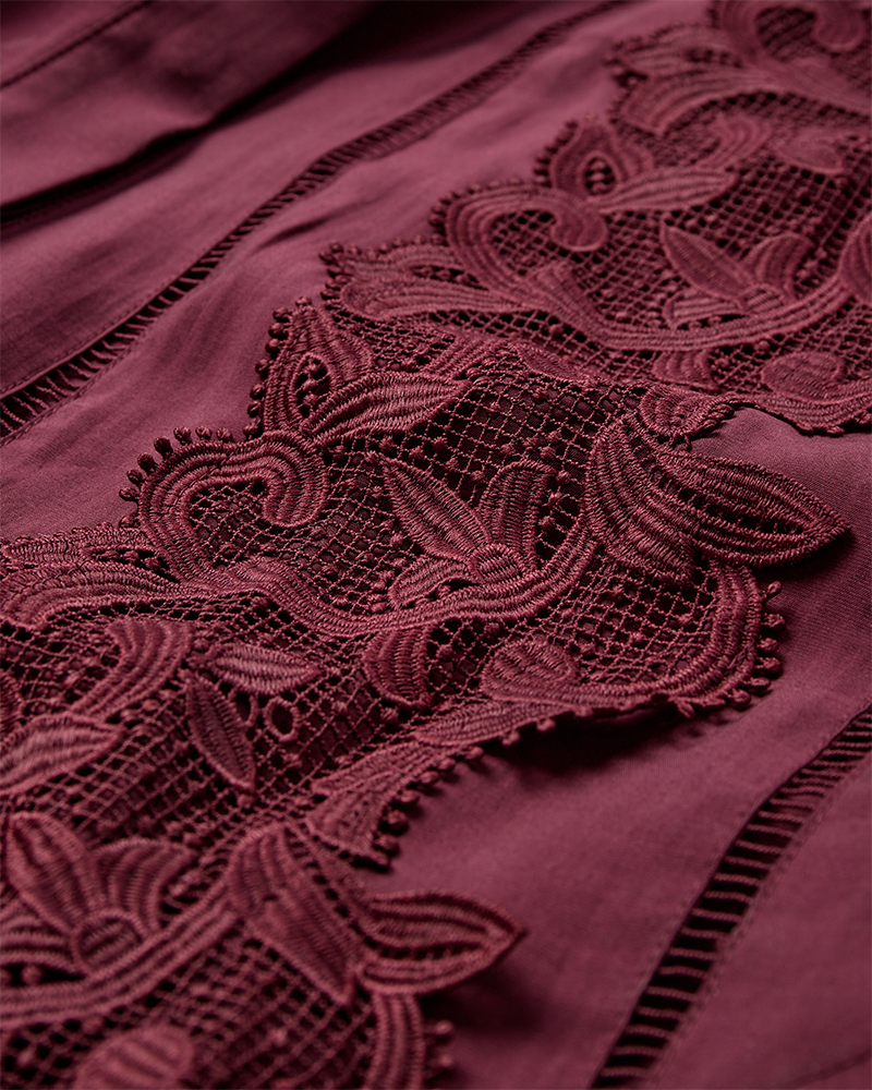 Cmmolly - shirt met kant in rood