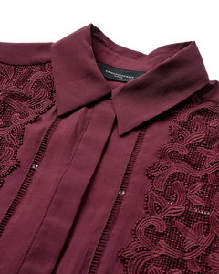 Cmmolly - shirt met kant in rood