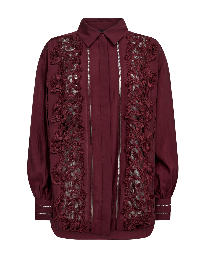 Cmmolly - shirt met kant in rood