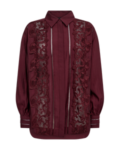 Cmmolly - shirt met kant in rood