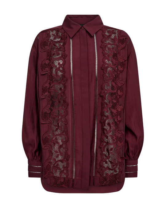 CMMOLLY - SHIRT WITH LACE IN RED