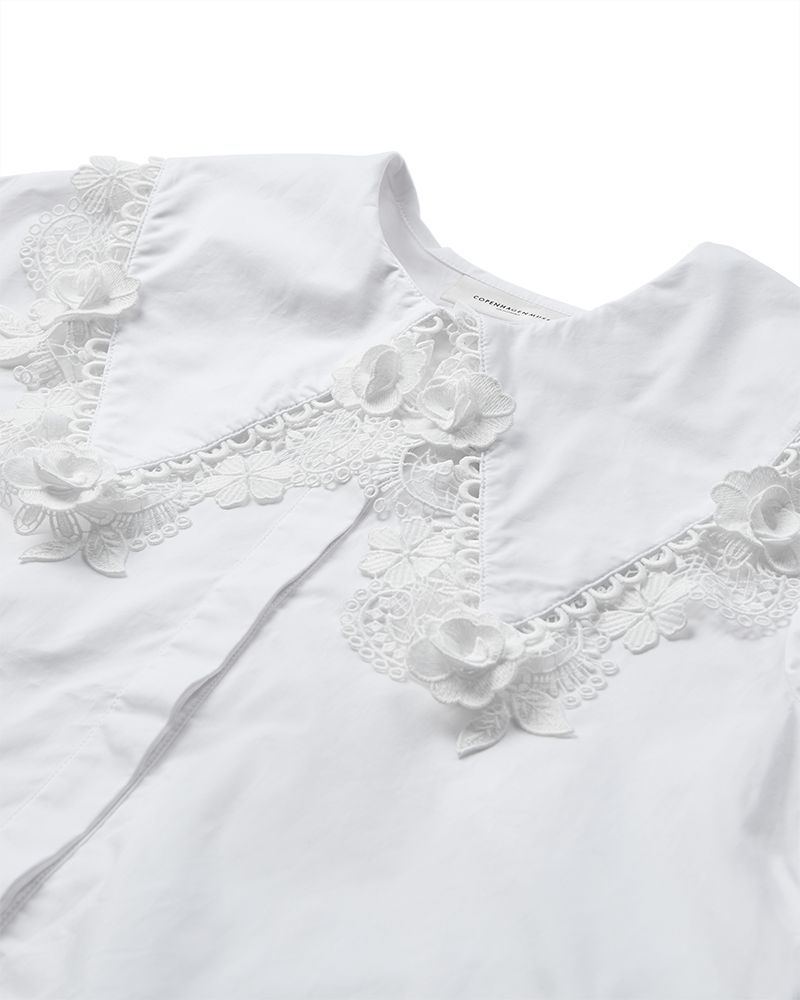 CMSHIRLEY - SHIRT WITH FLORAL DETAILS IN WHITE
